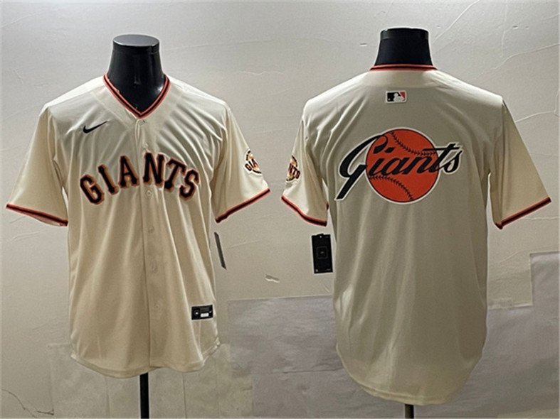 Men's San Francisco Giants Cream Team Big Logo Limited Stitched Baseball Jersey