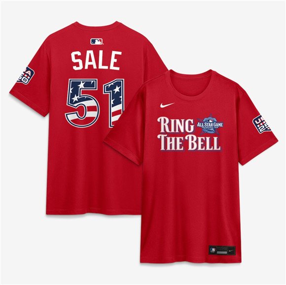 Men's National League #51 Chris Sale Red 2026 All-Star Game Name & Number T-Shirt