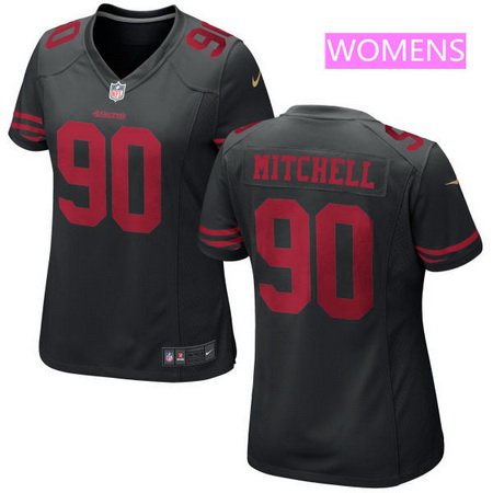 Women's San Francisco 49ers #90 Earl Mitchell Black Alternate Stitched NFL Nike Game Jersey