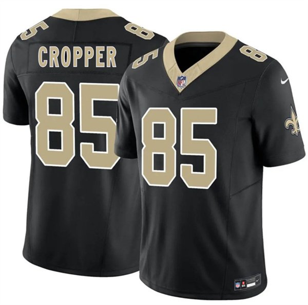 Men's New Orleans Saints #85 Jalen Cropper Black 2026 F.U.S.E. Vapor Limited Football Stitched Jersey