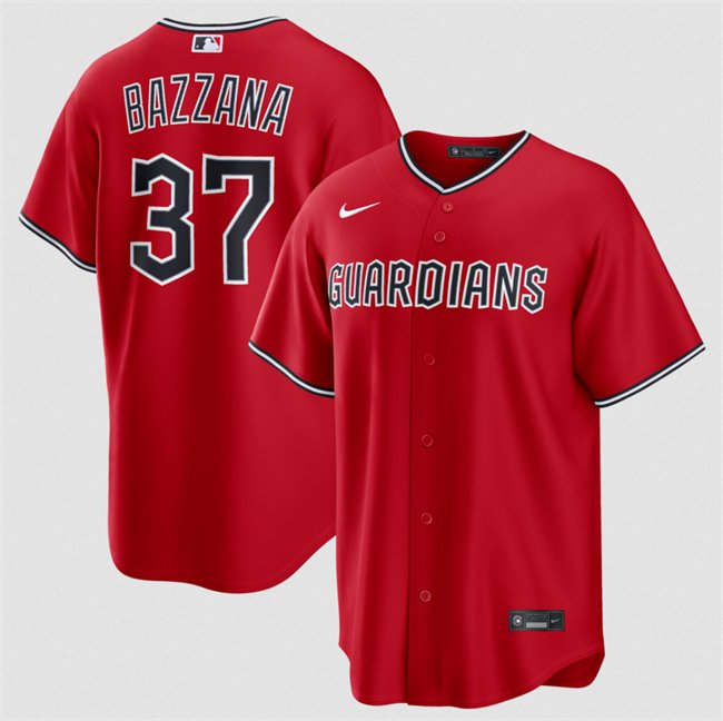 Men's Cleveland Guardians #37 Travis Bazzana Red Alternate Limited Stitched Baseball Jersey