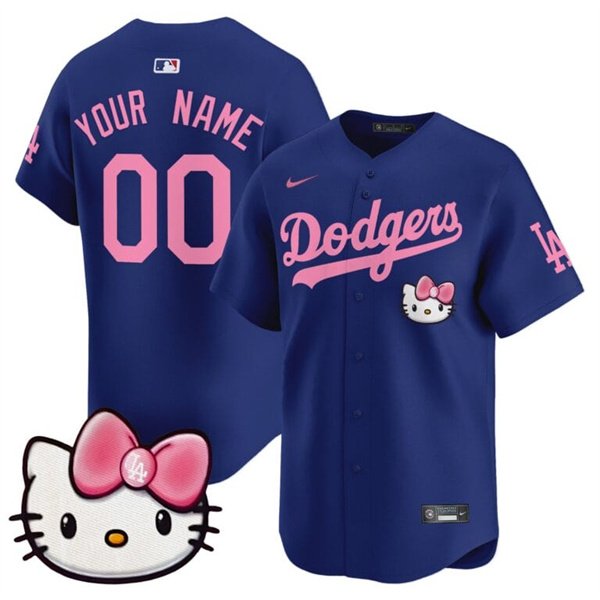 Men's Los Angeles Dodgers ACTIVE PLAYER Custom Royal 2025 Hello Kitty Vapor Premier Limited Stitched Baseball Jersey