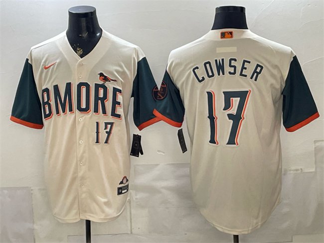 Men's Baltimore Orioles #17 Colton Cowser Natural 2026 City Connect Stadium Stitched Baseball Jersey