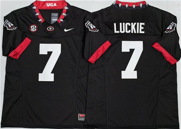 Mens Georgia Bulldogs #7 Lawson Luckie Black 2025 F.U.S.E. Stitched Jersey