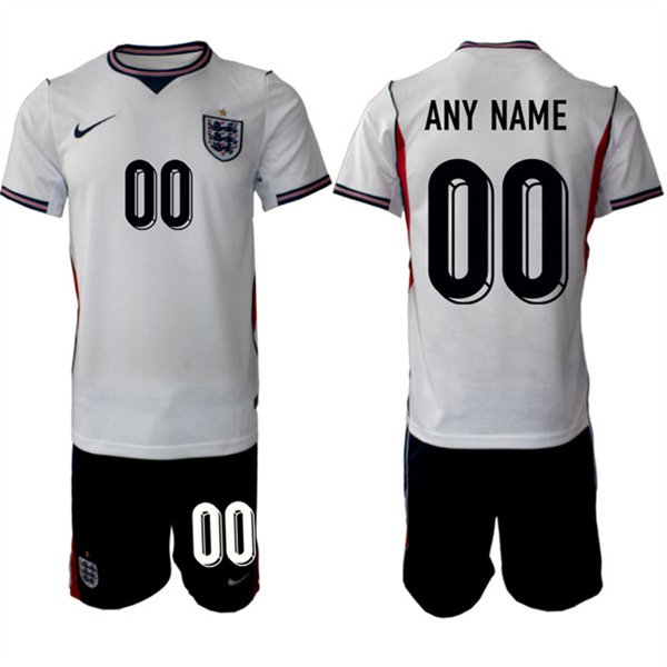 Men's England Custom 2026 White Home Soccer Jersey Suit