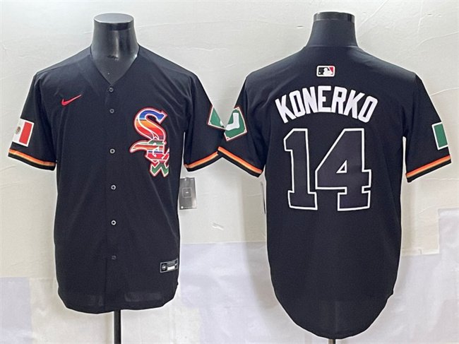Men's Chicago White Sox #14 Paul Konerko Black Mexico Limited Stitched Jersey